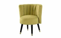 Classic Velvet Living Room Chair, Round Accent Chair, Pleate