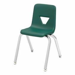 Lorell&reg; Classroom Student Stack Chairs, 14"H Seat, Green/Si