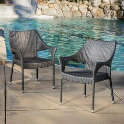 Noble House Cliff Grey Wicker Patio Furniture Outdoor Dining