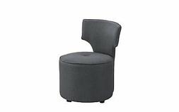Round Upholstery Accent Chair Furniture Dark Grey