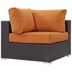 LexMod Convene Outdoor Patio Corner, Espresso/Orange