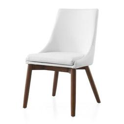 Casabianca Home Creek White Eco-Leather/Walnut Legs Dining C