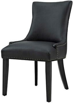 Black Faux Leather Solid Wood Frame Mid-century Modern Style
