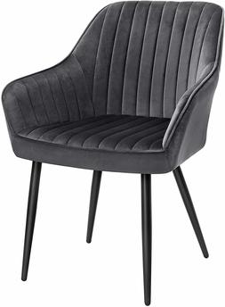 , Kitchen Chair, Upholstered Chair With Armrests, Gray Uldc0