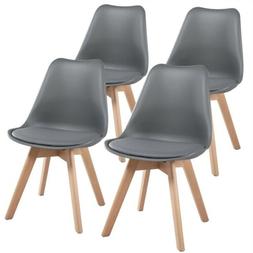 S Dsw Chair Shell Pu Side Chair With Beech Wood Legs Dark Gr