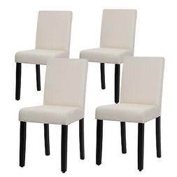 S Set Of 4 Elegant Design Modern Fabric Upholstered Dining C