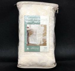 Cover Ivory Scroll Armless Damask Tie Back Slipcover