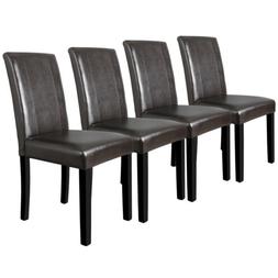 S Set Of 4 High Brown Pu Leather Elegant Design Home Kitchen