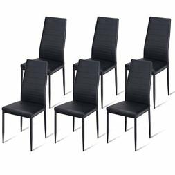S Set Of 6 High Back Pu Leather Elegant Design Home