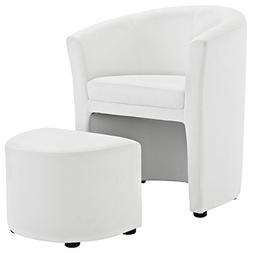 And Ottoman 2-piece Set In White