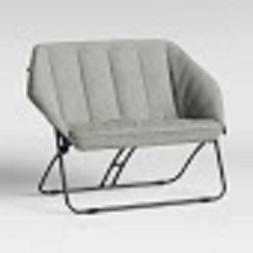 Saucer Sofa Padded  Foldable Sturdy Steel Frame Gray Dorm