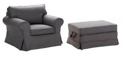 + Footstool Slipcovers Svanby Gray Chair & Ottoman Covers Sa