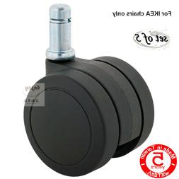 ENJOY Replacements Soft PU Casters No Mark Wheels 10mm Pin S