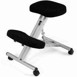 Rolling Padded Seat Adjustable Height Knee Rest Black