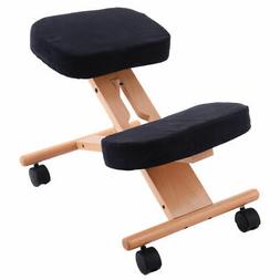 Wooden Adjustable Mobile Padded Seat And Knee Rest New