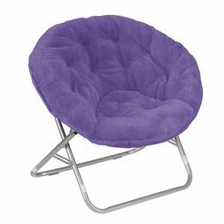 Urban Shop Faux Fur Saucer Chair, Purple