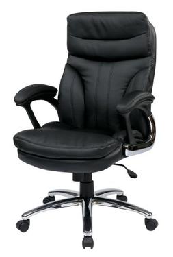 With Padded Arms And Chrome Finish Accents, Black