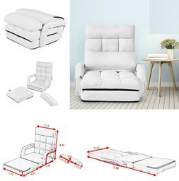 Bed Lazy Recliner Sofa Couch Foldable Japanese White Leisure
