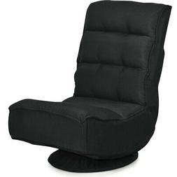 Fabric 5-position Folding Lazy Sofa 360 Degree Swivel Black