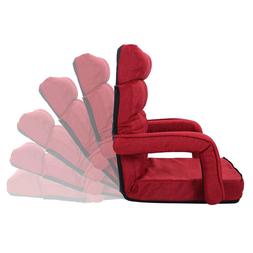 Sofa Lounger Bed With Armrests And A Pillow Red