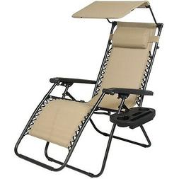 With Canopy Zero Gravity Outdoor Recliner Beach Pool