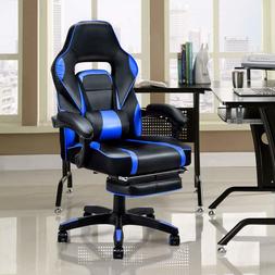 Footrest Pc Black Blue Essentials Racing Style Leather High 