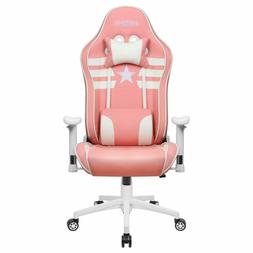 High Back Ergonomic 360 Swivel With Footrest Pink