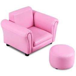 With Ottoman Pink Small Kids Room Playroom Furniture Reading