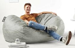 Gray Adult Giant Couch 6 Ft Fabric Dorm Lounger Media Sofa