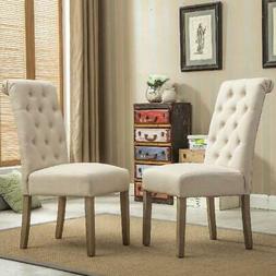Roundhill Furniture Habit Solid Wood Tufted Parsons Dining C