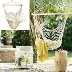 Swing Hanging Rope Seat Net Chair Tree Outdoor Porch Patio I