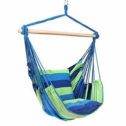 , Hanging Swing Chair With Two Cushions, 34 Inch