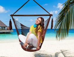 Macrame Swing White For Indoor Bedroom Outdoor Patio