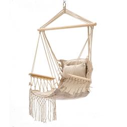 Swing Seat, Pillow Included， Indoor/ Outdoor Tan