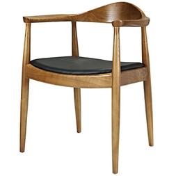 With Faux Leather Seat In Black