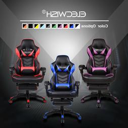 High Back Swivel Racing Computer Recliner Footrest