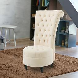 Upholstered High Back Tub Sofa Living Room White