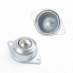Silver Tone Eye Shape Design Ball Transfer Unit 2 Pcs