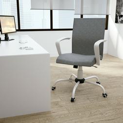 Removable Arms Mid-back Height Adjustable Swivel Armchair
