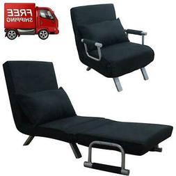 Convertible Sofa Bed Lounge Couch Pillow 5 Position Black