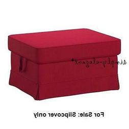 IKEA EKTORP Cover for EKTORP Footstool w/ Storage Idemo Red 