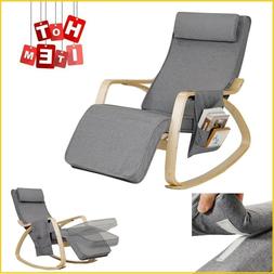 Cushioned Armchair Lounge Chairs Leisure Relax Rocker Gray