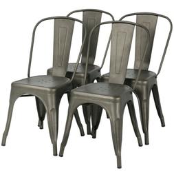 Stackable Side Chairs Bar Chairs With Back Set Of 4