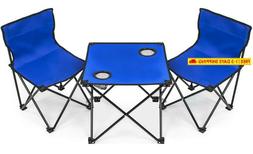 Table Set With Cup Holder Cooler, Foldable Frame, And