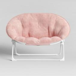Child Size Bowl Shaped Double Dish Upholstered Chair Pink