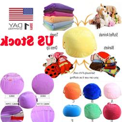 Kids Stuffed Animal Plush Toy Storage Bean Bag Soft Pouch St