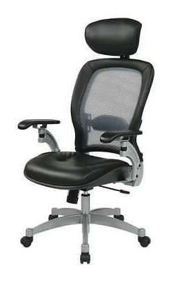 OFFICE STAR 36806 Desk Chair,Leather,Black,18-22" Seat Ht