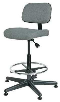BEVCO 5500-F-GY Gray Fabric Task Chair, Non-tilt, 23 to 33" 