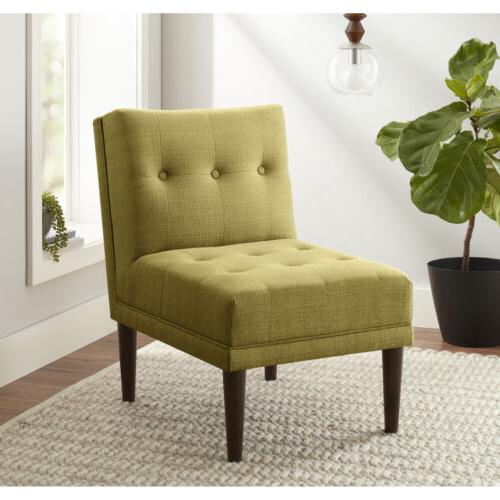 Modern Living Room Accent Armless Button Tufted Lime Woven F