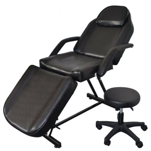 Portable Tattoo Parlor Spa Salon Facial Bed w/Free Stool 75"